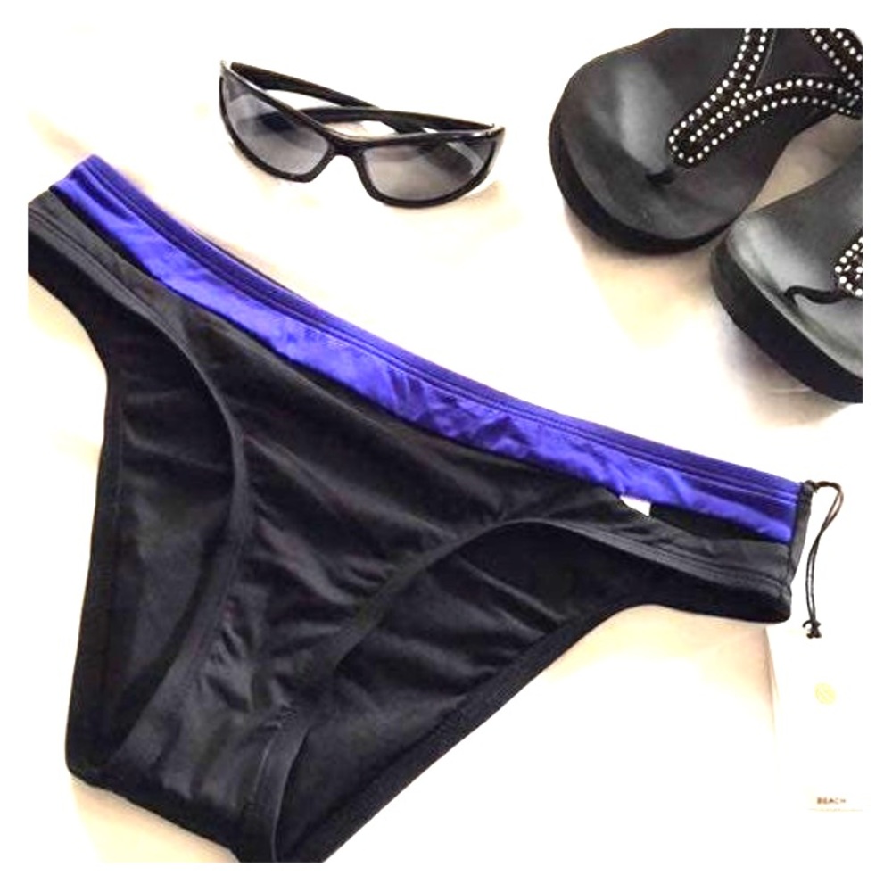 Shade & Shore S bikini black & blue swim bottoms